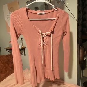 Long sleeve pink top